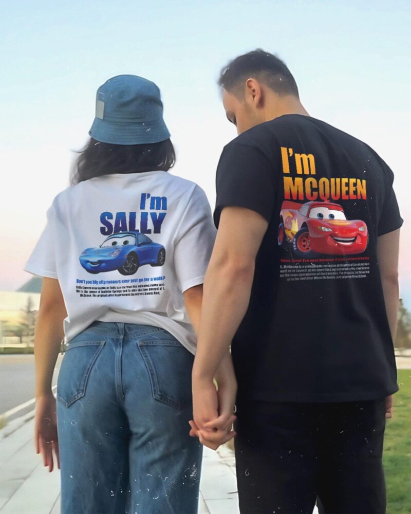 Cars Matching Shirt, L. Mcqueen And Sally Couple T-Shirt, Kachow L. Mcqueen, Im Lightning Sally Cars Shirt, Lightning Movie