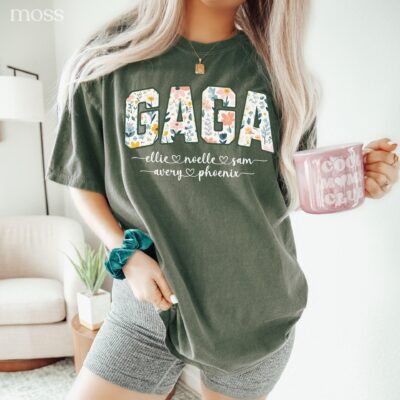 Custom Comfort Colors Gaga Shirt Retro Gaga T-Shirts Personalized Gaga Clothes Cool Gaga Outfit Gaga Gift