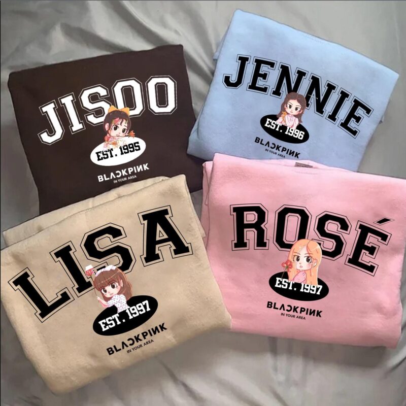 Cute Blackpink Members Chibi Sweatshirt, Blackpink World Tour 2022 Shirt, Born Pink Tour Shirt, Blackpink Jisoo, Jennie, Rose, Lisa Shirt