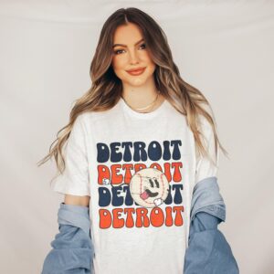 Detroit Retro Style Baseball Shirt, Detroit Baseball, Retro Style Character Graphic Baseball Tee, Baseball Gift