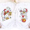 Disney Couple Santa Donald And Daisy Christmas Light T-Shirt, Mickey'S Very Merry Xmas Party 2024, Disneyland Vacation Holiday Gift