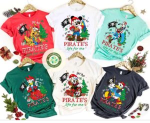 Disney Pirates Christmas Shirt, Mickey And Friends Yo Ho A Pirates Life For Me Shirt, Disney Cruise Family Group Matching Shirts