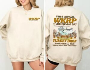 Funny Thanksgiving Wkrp Turkey Drop T-Shirt, Long Sleeve Tee, Sweatshirt, Hoodie - First Annual Wkrp Thanksgiving Day Cincinnati Oh Shirts