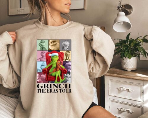 Grinch The Eras Tour Sweatshirt, Grinch Eras Tour Sweatshirt, Grinchmas Christmas Swearshirt, The Grinch Sweatshirt, Merry Grinchmas Shirt