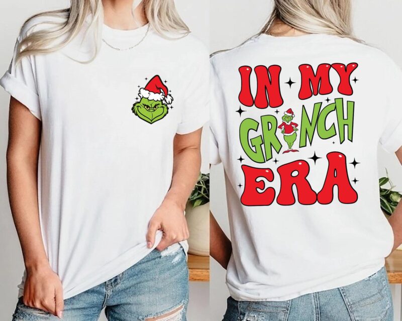 Grinchmas Shirts, Grinch Christmas Shirt, Christmas Shirt, Christmas Grinch T-Shirts, Merry Christmas T-Shirts, In My Grinch Era Shirts