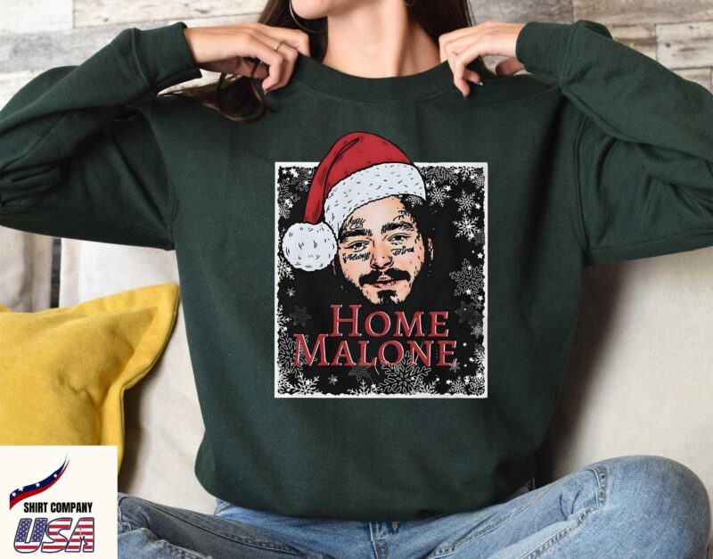 Home Malone Sweatshirt, Ugly Christmas Sweathirt, Funny Christmas Sweathirt, Home Alone Sweathirt,Ghost Malone Shirt