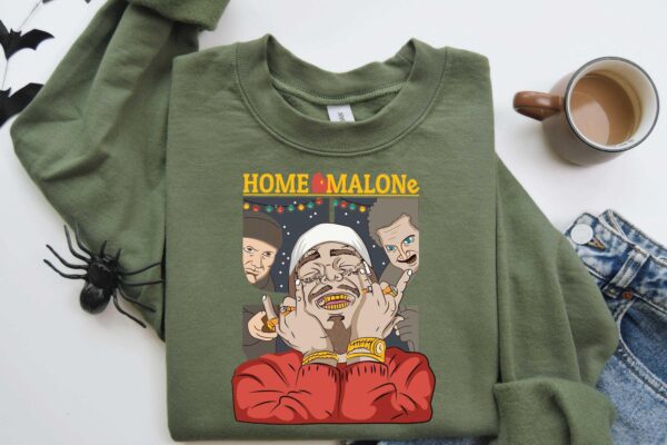 Home Malone Sweatshirt, Ugly Christmas Sweathirt, Funny Christmas Sweathirt, Home Alone Sweathirt,Ghost Malone Shirt