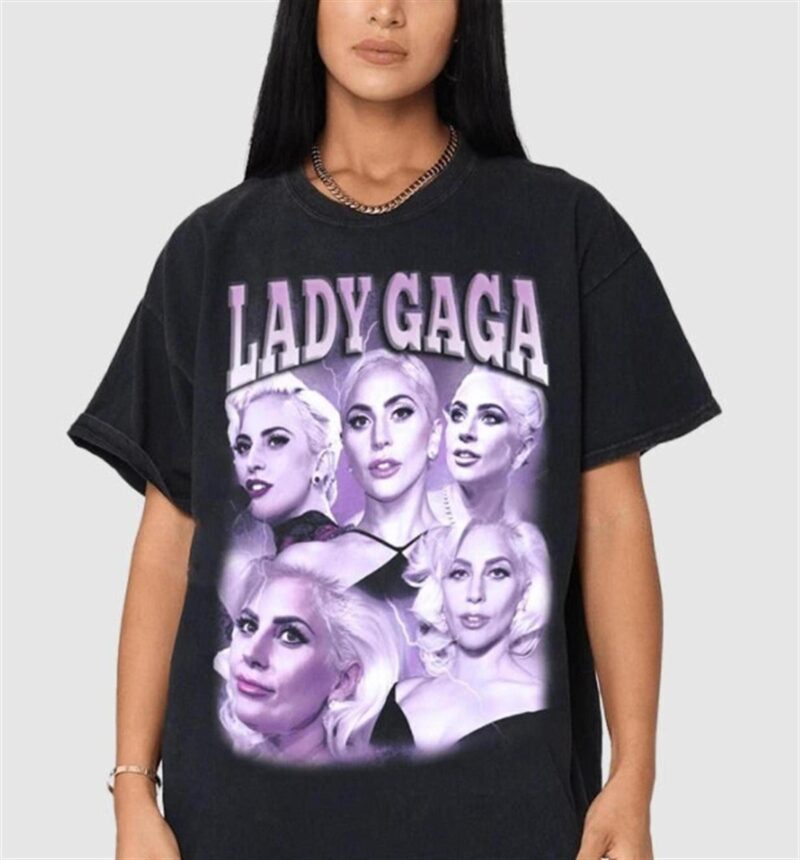 Lady Gaga, Ladygaga, Unisex Style Gift For Fans, T-Shirt, Crew Sweatshirt, And Hooded, Vintage Homage Thicthinhichthoi-Tee-Store