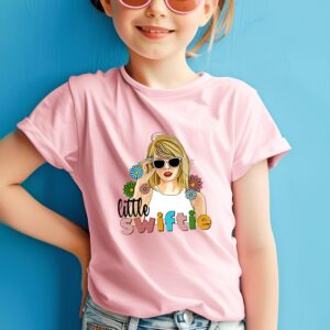 Little Swiftie T-Shirt, Music Lover Gift, Little Fan T-Shirt, The Eras Tour Kid Shirt, Retro Floral Shirt, Music Fan Shirt, Lyric Kids Shirt