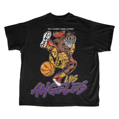 Los Angeles Basketball T Shirt | Los Angeles Graphic Bootleg T-Shirt | Vintage Los Angeles T Shirt