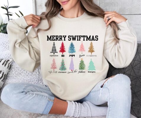 Merry Swiftmas Adult Sweatshirt, Cute Christmas Sweatshirt, Cozy Christmas Sweatshirt, Christmas Gifts