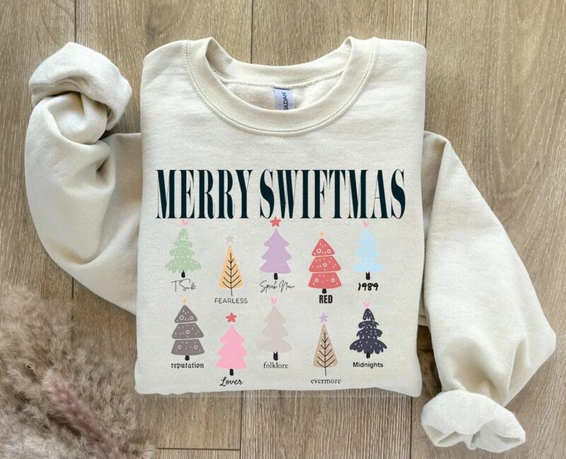 Merry Swiftmas Sweatshirt, Cute Famous Christmas Ball Shirt, The Eras Tour Shirt, Sweatshirts For Women, Gift For Fan