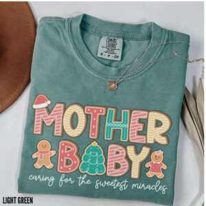 Mother Baby Nurse Christmas Shirt Gift, Comfort Colors® Mother Baby Unit Shirts, Mother Baby Crewneck, Delivery Nurse Gift, Baby Nurse