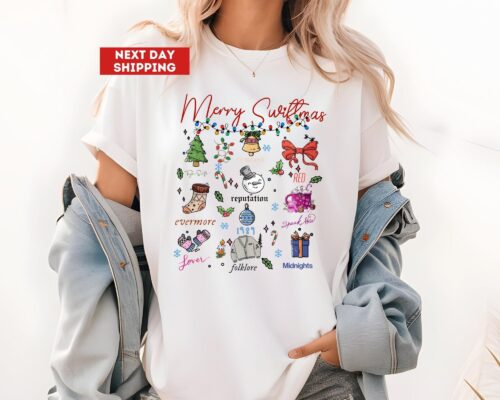 Retro Merry Swiftmas Shirt, Swiftmas Sweatshirt, Cozy Winter Apparel, Ts Gift Fan, Merry Christmas Shirt, Xmas Holiday Gift, Xmas Tee