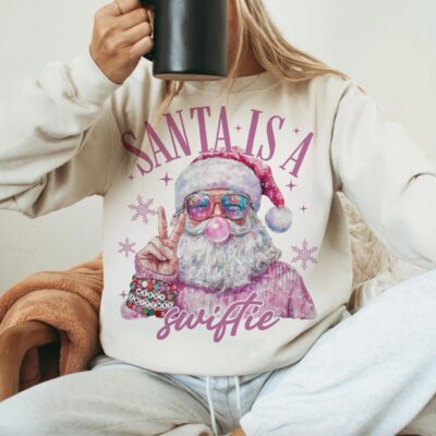 Santa Is A Swiftie T-Shirt, Merry Swiftmas T-Shirt, Merry Christmas T-Shirt, Christmas Shirt T-Shirt Design, Christmas Sublimation, Funny Christmas T-Shirt