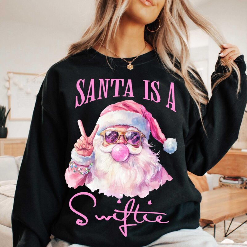 Santa Is A Swiftie T-Shirt, Merry Swiftmas T-Shirt, Merry Christmas T-Shirt, Christmas Shirt T-Shirt Design, Christmas Sublimation, Funny Christmas T-Shirt