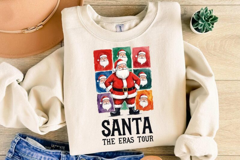 Santa The Eras Tour Shirt, The Eras Tour Sweatshirt, Santa Christmas Shirt, Santa Christmas Tee, Christmas Sweater, Christmas Gift For Her