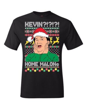 Ugly Christmas T-Shirt Home Malone Kevin The Office Tee Shirt