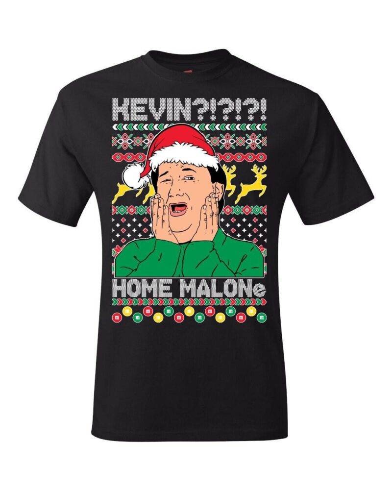 Ugly Christmas T-Shirt Home Malone Kevin The Office Tee Shirt