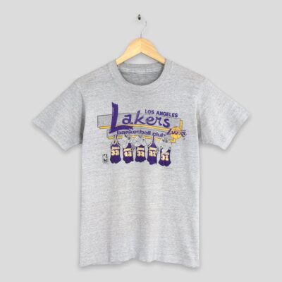 Vintage 80s Los Angeles Lakers Basketball Nba T Shirt Small 1980 La Lakers Nba Sportswear Gray Lakers Gray Tees Size S