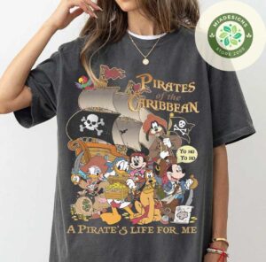 Vintage Mickey & Friends Pirates Of The Caribbean Shirt, Wdw Disneyland Disney Cruise Pirates Shirt, Pirates Night Tee, Family Vacation Trip