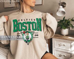 Vintage Style Boston Crewneck Sweatshirt, Boston Basketball Sweatshirt, Boston Shirt, Boston Basketball Fan Tee, Best Gift