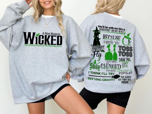 Wicked Change For Good Glitter Shirt, Witches Of Oz, Defy Gravity Broomstick Magic Wand, Instant