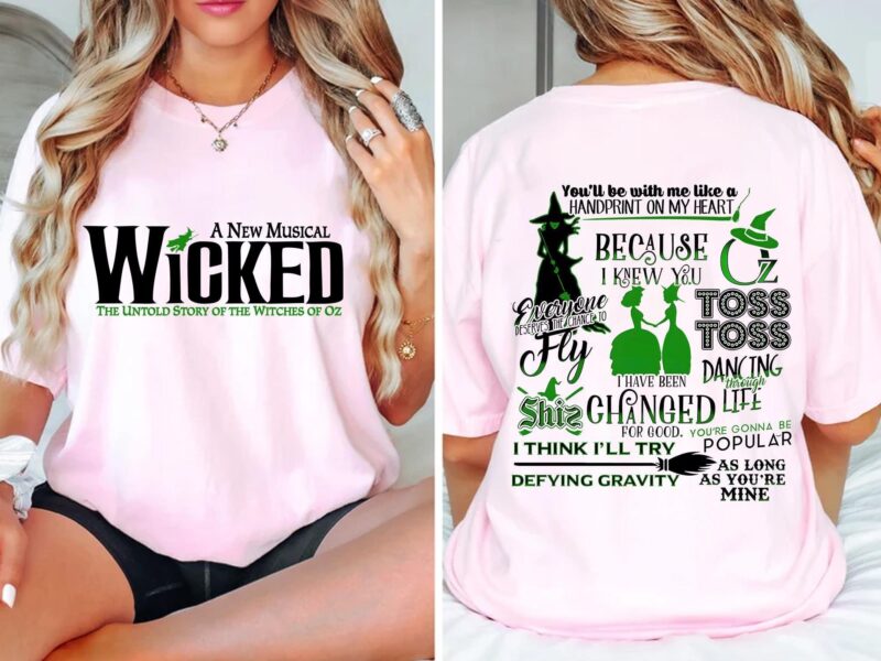 Wicked Colorful Shirt, Defy Gravity Broomstick Magic Wand Hoodie, Wizard Of Oz Tee, Witch Pink And Green