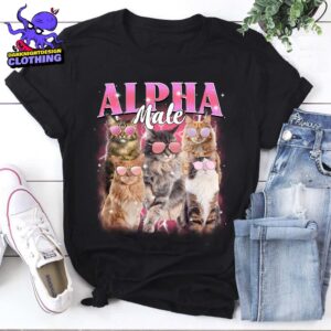 Alpha Meow Pinky T-Shirt, Cat Mom Shirt