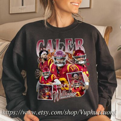 Caleb Williams Vintage 90s Graphic Style Sweatshirt