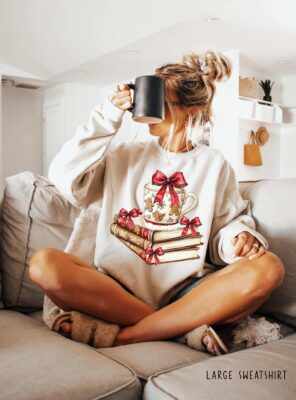 Christmas Books Coquette Sweatshirt