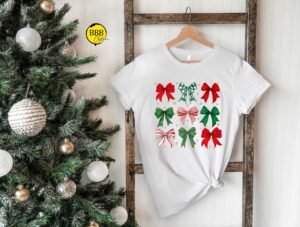 Christmas Coquettes Red Green Bow Shirt