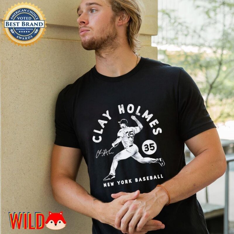 Clay Holmes New York Yankees Stamp Signature T-shirt