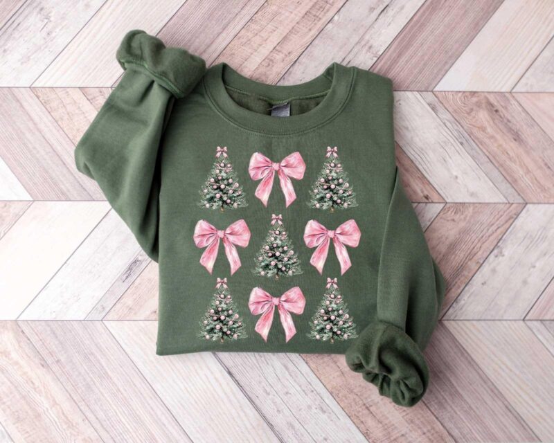 Coquette Bow Christmas Sweatshirt