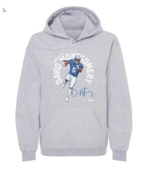 David Montgomery Detroit Lions Name Arc WHT Hoodie