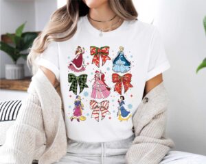 Disney Princess Christmas Coquette Bows Shirt