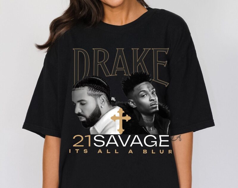 Drake 21 Savage Merch, Its All A Blur Tour T-Shirt