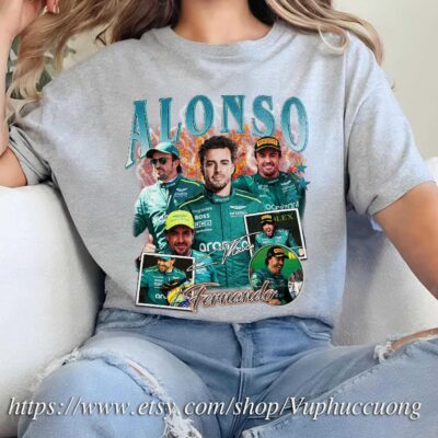 Fernando Alonso Vintage Washed Formula Racing F1 T-Shirt