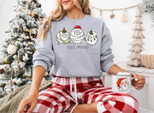 Fleece Navidad Christmas Lights Sheeps Shirt