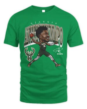 Giannis Antetokounmpo Milwaukee Bucks Cartoon Shirt