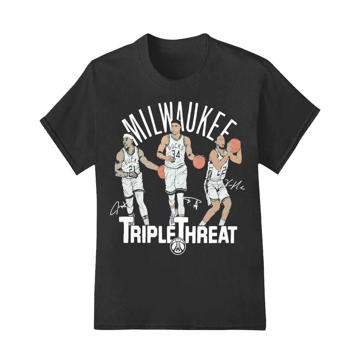 Milwaukee Bucks Triple Threat Signatures Basketball Shirt