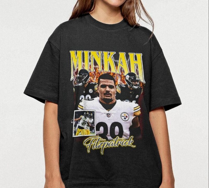 Minkah Fitzpatrick Pittsburgh Football Vintage 90s Graphic Style