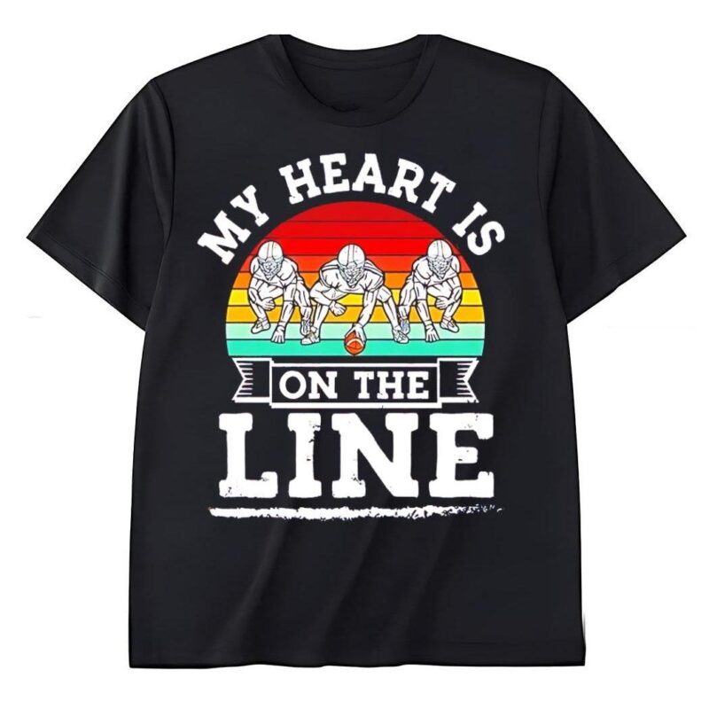 My heart is on the line football retro Shirt