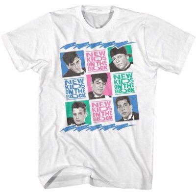 New Kids On The Block Tricolor Squares White T-Shirt