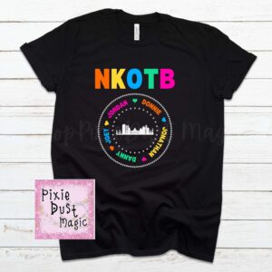 Nkotb Concert Replica Neon Names Faux Bling Summer Magic Tour 2024 T-Shirt