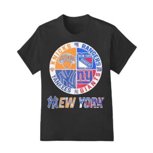 NY Knicks Rangers Yankees Giants Sport Logo Shirt