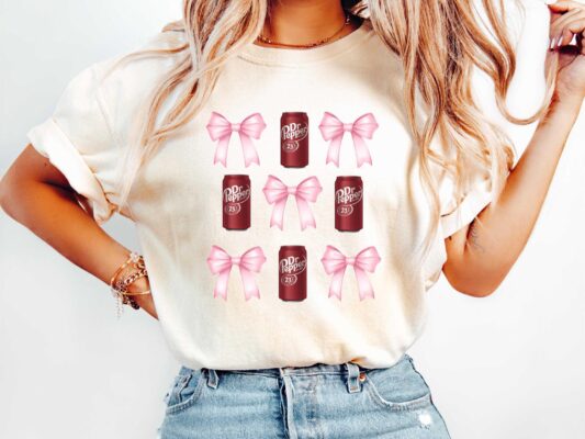 Pink Bow Coquette Dr Pepper Shirt