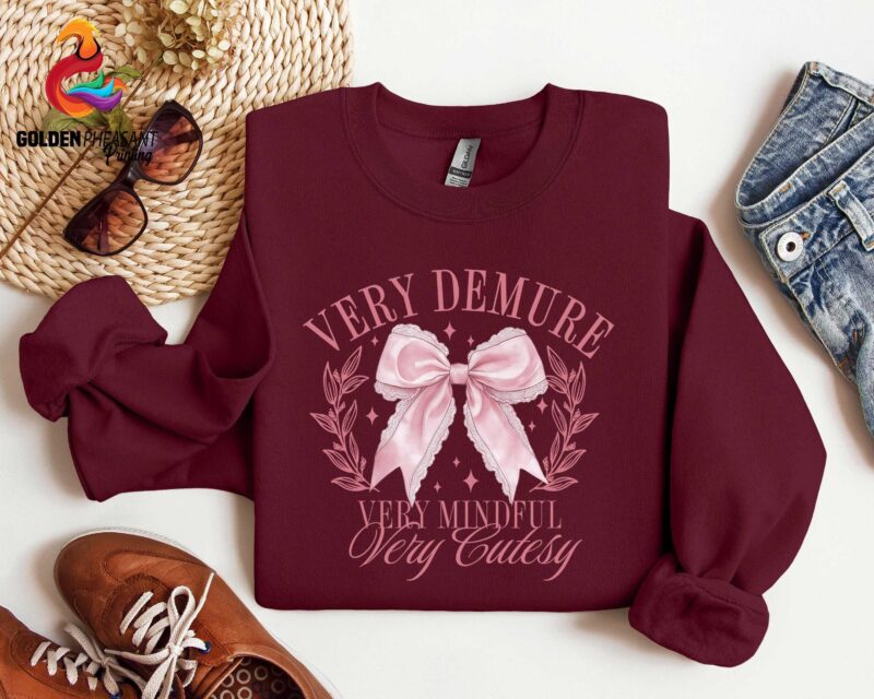 Pink Coquette Very Demure Very Mindful Sweatshirt