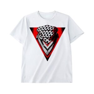 Red Keffiyeh Inverted Triangle Art Shirt