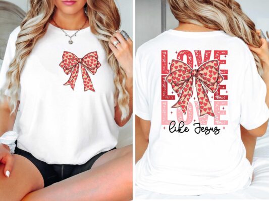 Retro Love Like Jesus Coquette Shirt